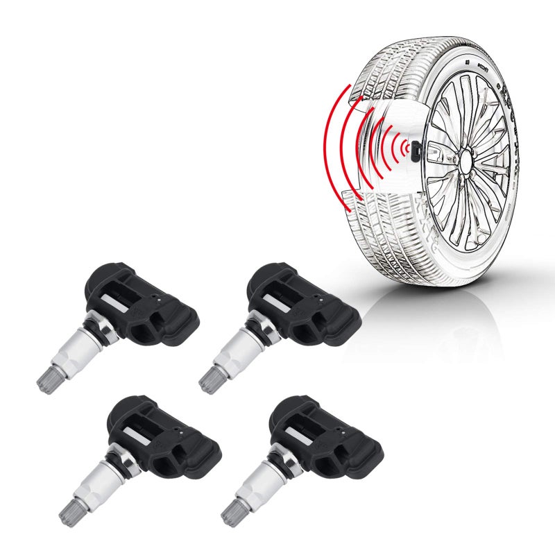 SEINECA 4-Pack A0009050030 Tire Pressure Monitoring System (TPMS) Sensor Compatible with Smart Fortwo Mercedes Benz B250 C230 C250 C280 C300 C350 C63 AMG CL550 CL600 CL63 AMG CL65 AMG CLK350 CLK500 etc - Image 1